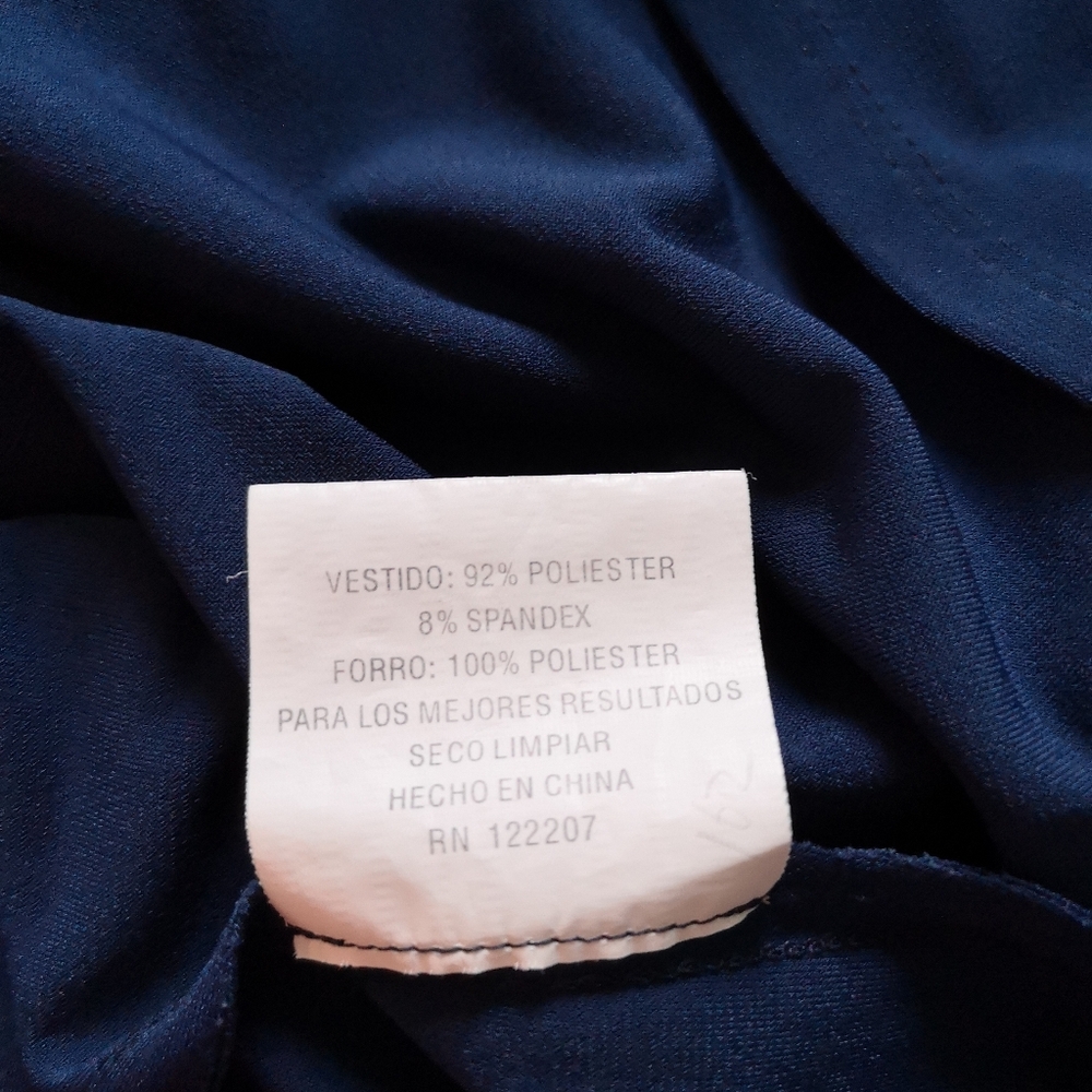 Essentials By ABS Romantic Cottage Core Navy Blue Sleeveless Dress Size 14 - Picture 8 of 10
